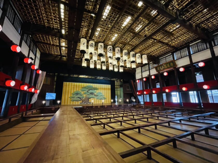Kanamaru-za, Japan's oldest kabuki theater built in 1835, with traditional wooden architecture