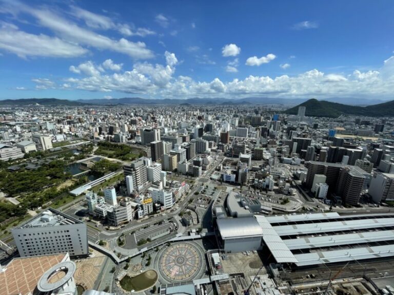 Takamatsu city skyline with Seto Inland Sea