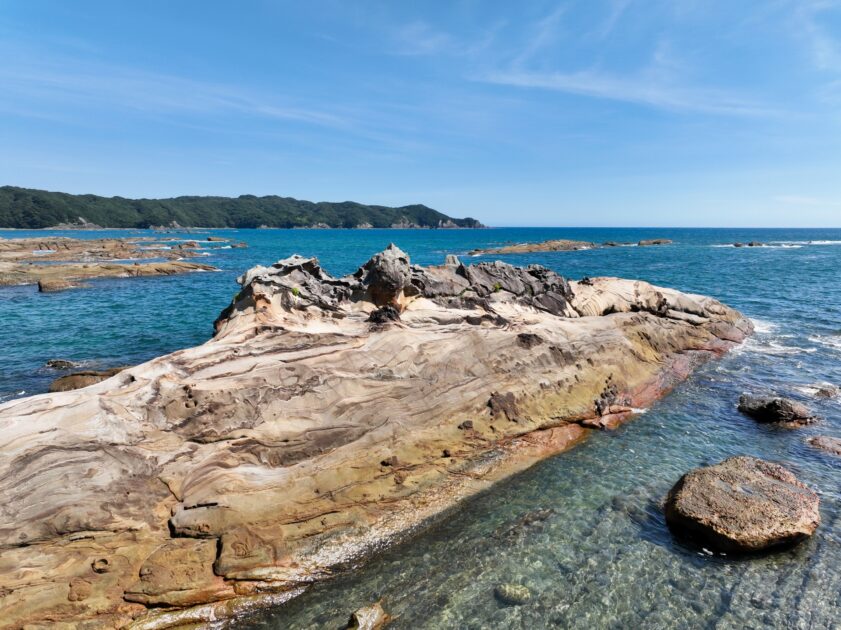 Tatsukushi Coast bizarre rock formations along Pacific shoreline Kochi Japan