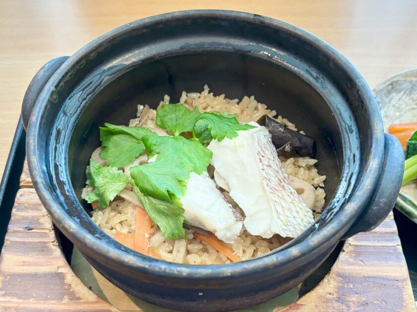 Matsuyama-style tai-meshi with whole sea bream cooked over rice